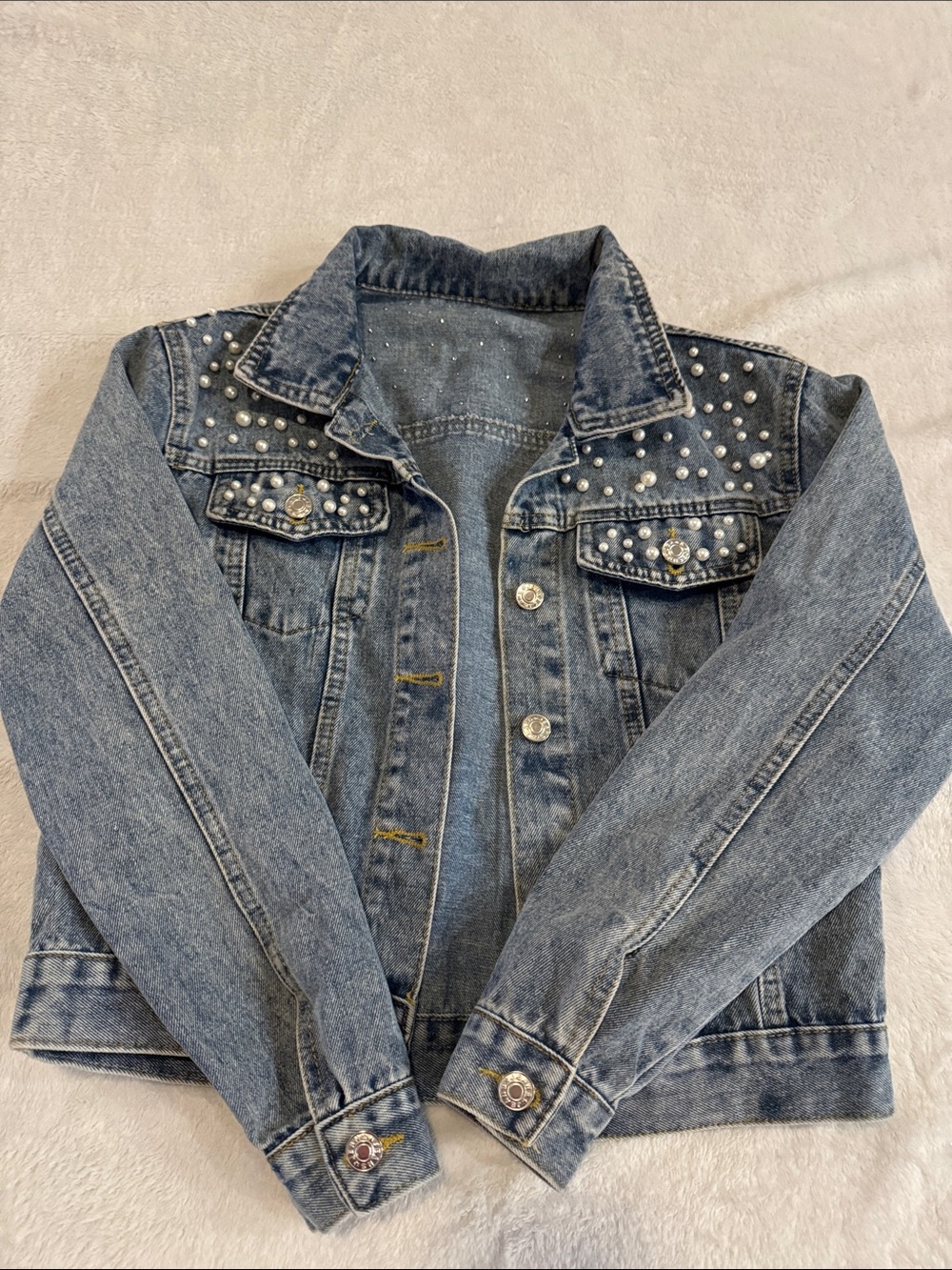 Studded Light Blue Denim Jacket